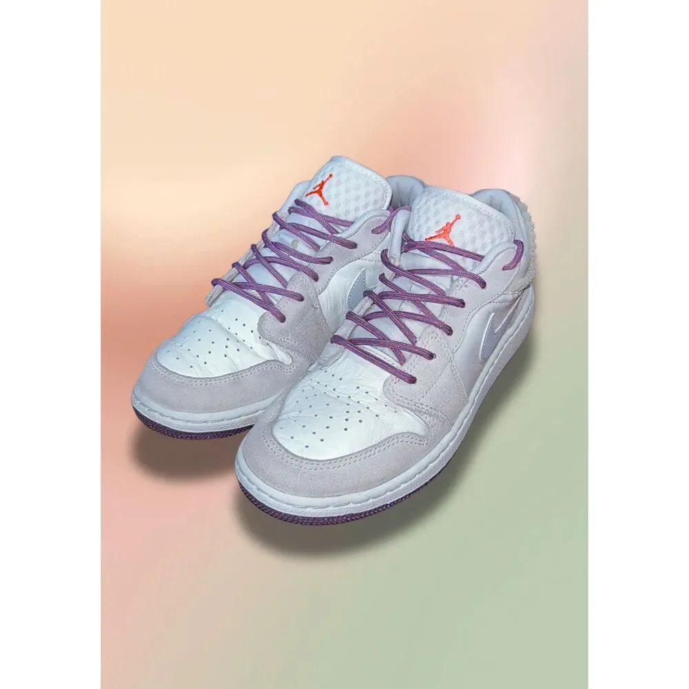 Nike Air Jordan 1 Low SE GS Legend Light Brown Purple FQ8094-100 Youth Size 5Y